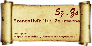 Szentmihályi Zsuzsanna névjegykártya